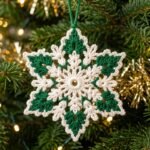 Peppermint Frost Snowflake Ornament Crochet Pattern