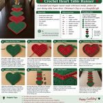 🎄 Christmas Heart Crochet Table Runner ❤️💚