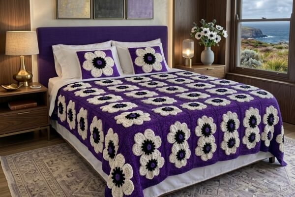 Violet Daisy Crochet Blanket Pattern: Free & Beginner-Friendly Motif Throw