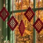 Crimson Lattice Window Ornaments Crochet Pattern