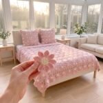Soft Pink Daisy Bedspread & Pillow Sham Set: Free Crochet Pattern
