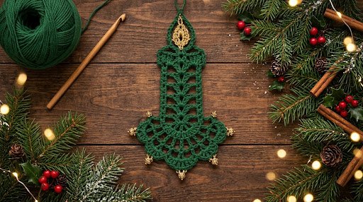Golden Glow Candle Ornament Crochet Pattern